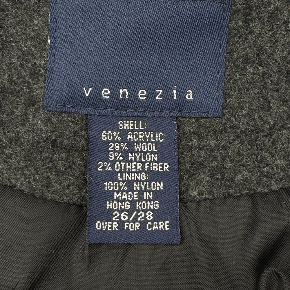 Venezia Size 26/28 Gray Grey Acrylic Blend Hooded Jacket - Picture 5 of 6